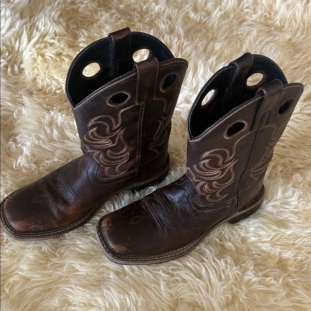 Brown Kids Cowboy Boots